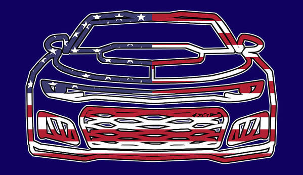 Chevy Art Print featuring the digital art ZL1 Camaro Patriot by Darrell Foster