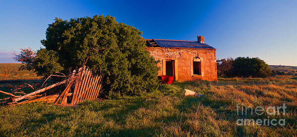 Abandoned Mid North Homestead Landscape South Australia Outback Art Print featuring the photograph Abandoned Mid North Homestead #1 by Bill Robinson