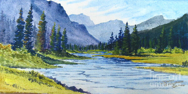 Bow River Art Print featuring the painting Bow River by Diane Ellingham