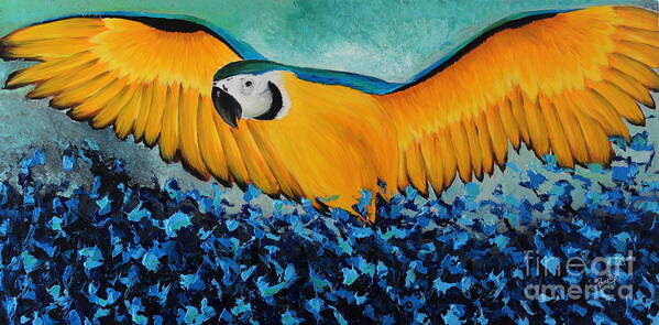 Art Art Print featuring the painting Yellow Macaw by Preethi Mathialagan
