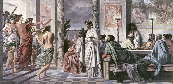 Anselm Feuerbach Art Print featuring the painting The Symposium #1 by Celestial Images