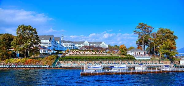 Autumn At The Sagamore Hotel - Lake George New York Art Print featuring the photograph Autumn at the Sagamore Hotel - Lake George New York by David Patterson