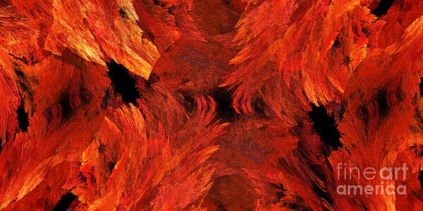 Abstract Art Print featuring the digital art Autumn Fire Abstract Pano 1 by Andee Design