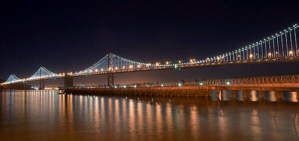 Bay Bridge Art Print featuring the photograph Bay Bridge Lights by Michael Ayers