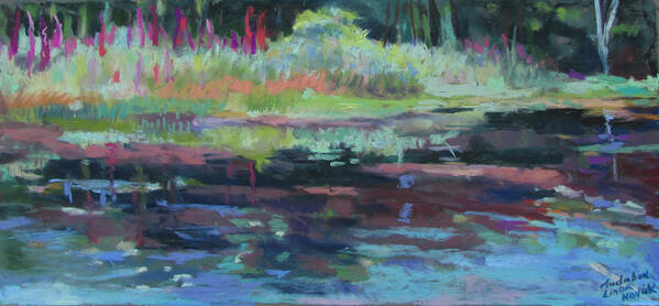 Pond Art Print featuring the painting Beaver Pond by Linda Novick