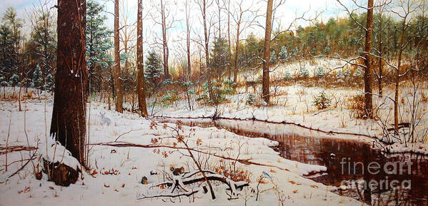 Photo Stream Art Print featuring the painting Cold Creek Arkansas by Mike Ivey