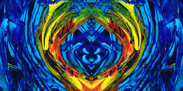 Blue Art Print featuring the painting Colorful Abstract Art - Purrfection - By Sharon Cummings by Sharon Cummings