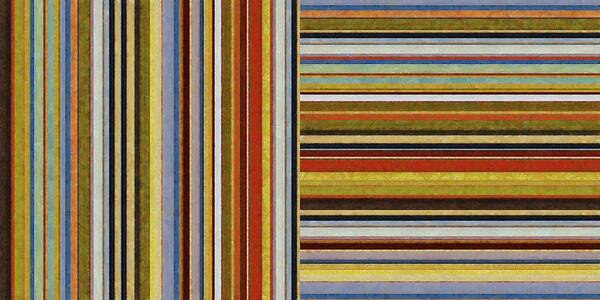 Textural Art Print featuring the painting Comfortable Stripes lX by Michelle Calkins
