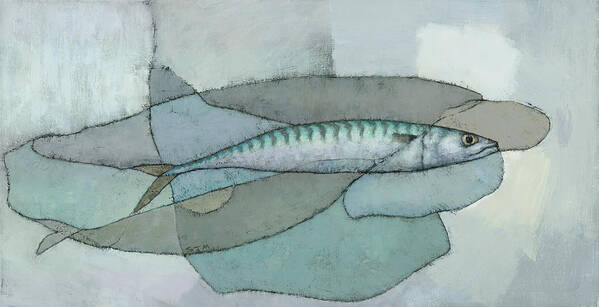 Fish Art Print featuring the painting Cornish Mackerel by Steve Mitchell