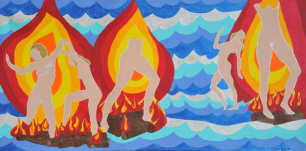 Fire Art Print featuring the painting Fired by Erika Jean Chamberlin