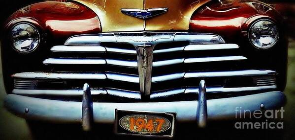 1947 Chevy Police Car Art Print featuring the photograph Forty Seven Chevy by Patricia Greer