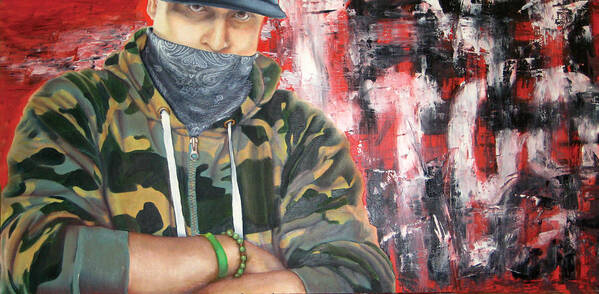 Soldier Art Print featuring the painting Gangster Emotions by Jason Pickens