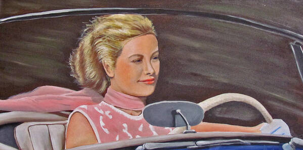Grace Kelly Art Print featuring the painting Grace Kelly - To Catch a Thief by Kevin Hughes