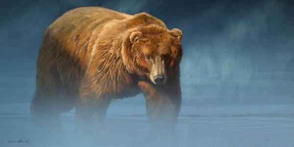 Grizzly Art Print featuring the digital art Grizzly Encounter by Aaron Blaise