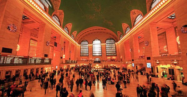 People Art Print featuring the photograph Holiday Crowds At Grand Central Station by Matt Champlin