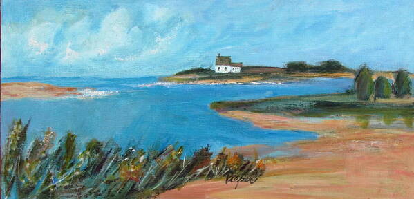 Ocean And Sand Art Print featuring the painting House on the Point by Betty Pieper