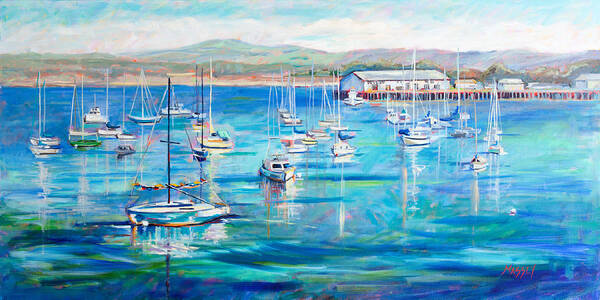 Monterey Bay Art Print featuring the painting Ladies in Waiting Monterey Bay by Marie Massey