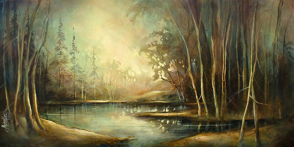 Landscape Art Print featuring the painting Landscape by Michael Lang