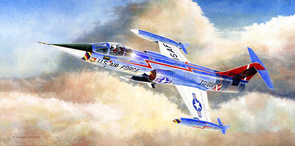 Aviation Art Print featuring the painting Lockheed F-104C Starfighter by Douglas Castleman