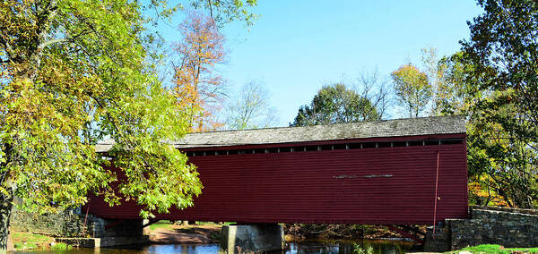 Covered Bridge Art Print featuring the photograph Loy's Station Covered Bridge by Cathy Shiflett