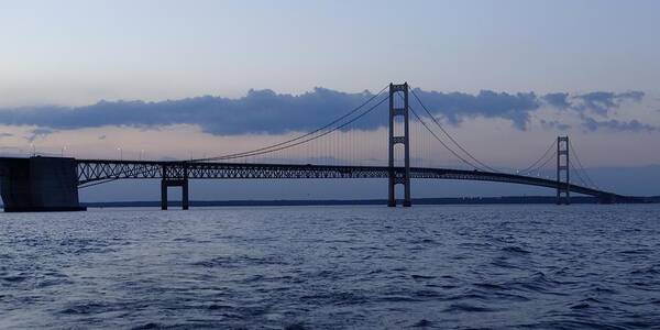 Bridge Art Print featuring the photograph Mackinac Bridge at Eventide by Keith Stokes