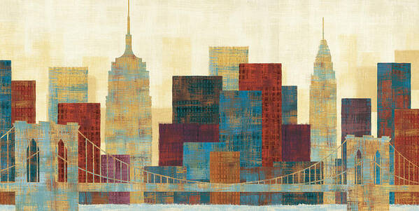 Blue Art Print featuring the painting Majestic City by Michael Mullan