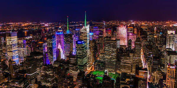 Manhattan Art Print featuring the photograph Manhattan at Night 2 by Chris McKenna