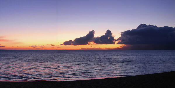 Nature Art Print featuring the photograph Maui Sunset Panorama by Harold Rau
