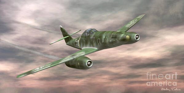 Messerschmitt Me-262 Art Print featuring the digital art Messerschmitt Me-262 by Walter Colvin