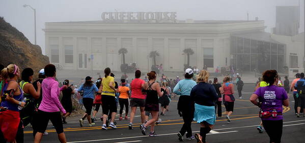 Nike Art Print featuring the photograph Mile 10 at Cliffhouse by Dean Ferreira