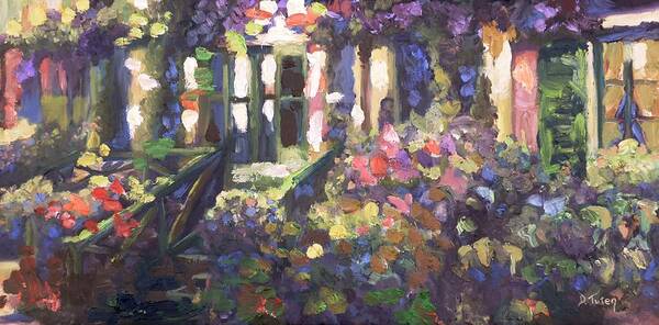 Monet Art Print featuring the painting Monet's Home in Giverny by Donna Tuten