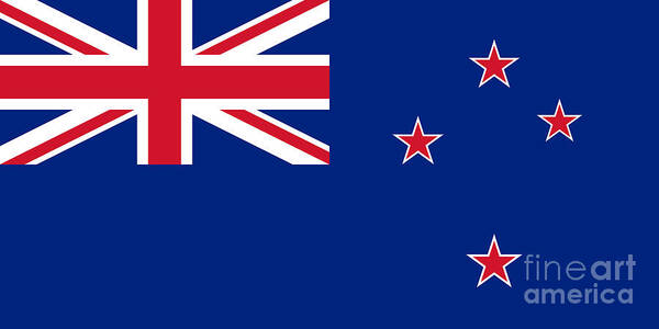 Nz Art Print featuring the digital art NZ Flag of New Zealand by Sterling Gold
