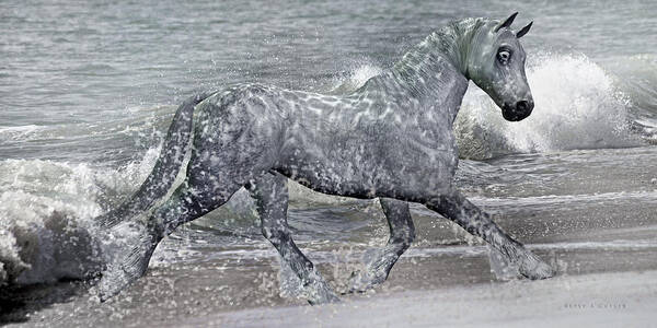 Horse Art Print featuring the photograph Ocean of One II of II by Betsy Knapp