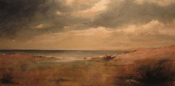 Diane Strain Art Print featuring the painting Seascape using Resin Sand by Diane Strain
