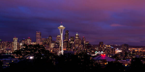 Seattle Art Print featuring the photograph Seattle Night by Chad Dutson