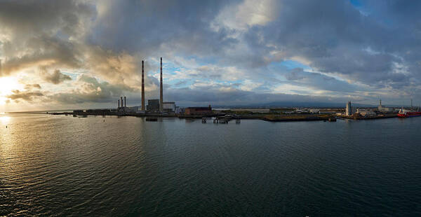 Photography Art Print featuring the photograph Silhouette Of Chimneys Of The Poolbeg by Panoramic Images