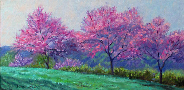 Bonnie Mason Art Print featuring the painting Spring Blossoms on Mill Mountain by Bonnie Mason