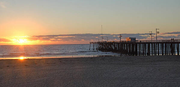 Sunset Pismo Beach California Pier Art Print featuring the photograph Sunset Pismo Beach Pier by William Kimble