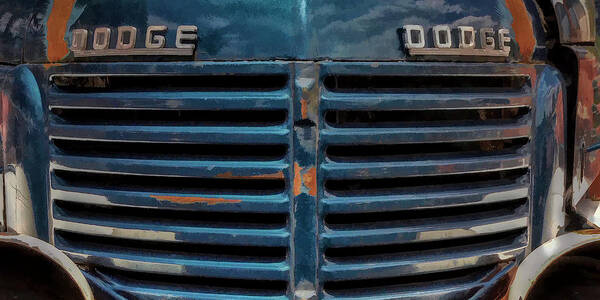 Dodge Pick Up Truck Art Print featuring the photograph The Blue Grille by Ken Smith