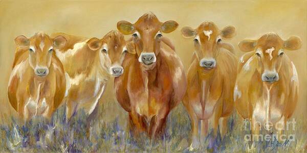 Cow Art Print featuring the painting The Morning Moo by Catherine Davis