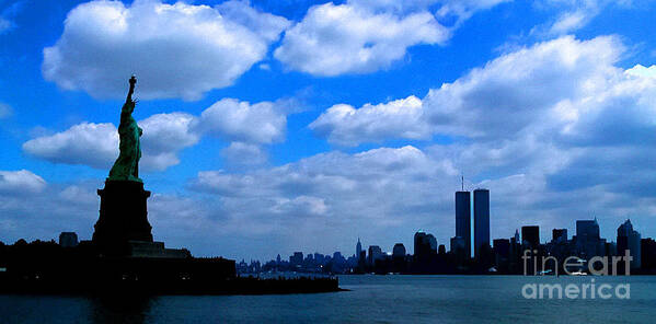 New York Art Print featuring the photograph Twin Towers in Heaven's Sky - Remembering 9/11 by Tap On Photo