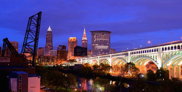 Cleveland Art Print featuring the photograph Ultra Rez Clevelands Best View Panorama by Clint Buhler