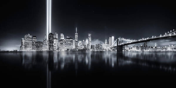 Night Art Print featuring the photograph Unforgettable 9-11 by Javier De La