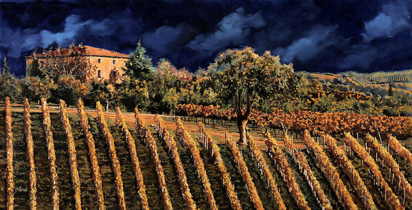 Vineyard Art Print featuring the painting Vigne Orizzontali by Guido Borelli