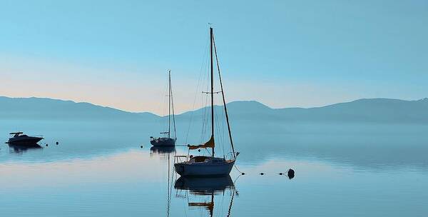 Lake Tahoe Sailboat Art Print featuring the photograph Waiting to Sail by Marilyn MacCrakin