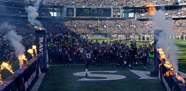 Playoffs Art Print featuring the photograph Wild Card Playoffs - Indianapolis Colts v Baltimore Ravens by Pool