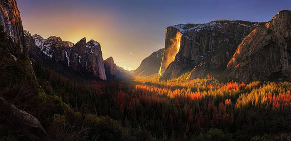 Yosemite Art Print featuring the photograph Yosemite Firefall by Yan Zhang