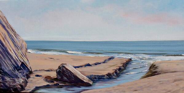 Hendry's Beach Art Print featuring the painting Arroyo Burro Creek at Hendry's Beach by Jeffrey Campbell