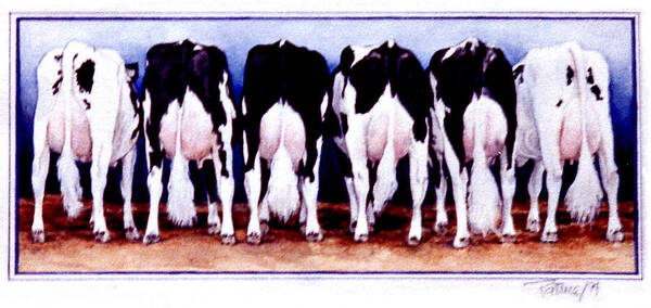 Cow Butts Art Print featuring the painting Cow Butts by Patrice Clarkson