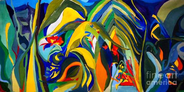 Acrylics Art Print featuring the painting Jungle by Debra Bretton Robinson